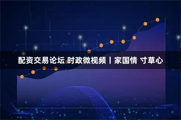 配资交易论坛 时政微视频丨家国情 寸草心